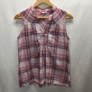 Kayce Hughes women’s plaid sleeveless top size 6